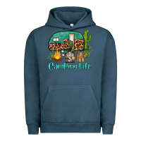 Pigment Midnight Navy camping life caravan and gnome Urban Hoodie - BarkalooDesign