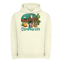 Pigment Pistachio camping life caravan and gnome Urban Hoodie - BarkalooDesign