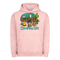 Pigment Salmon camping life caravan and gnome Urban Hoodie - BarkalooDesign