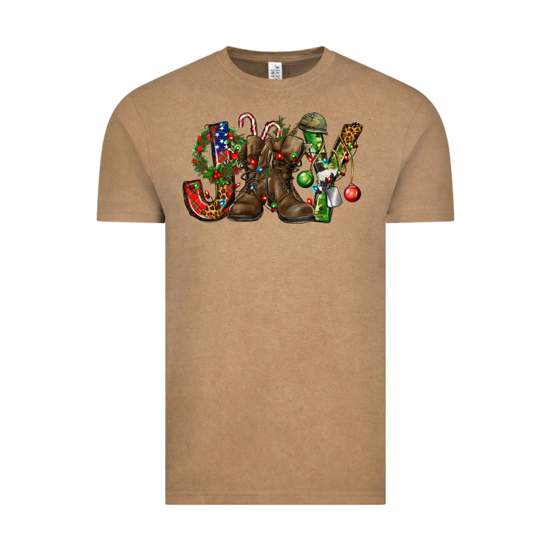 Army Christmas Joy Vintage Tee by NancyCooperArtShop | Teevron