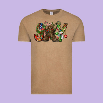 Army Christmas Joy Vintage Tee Designed By Nancycooperartshop