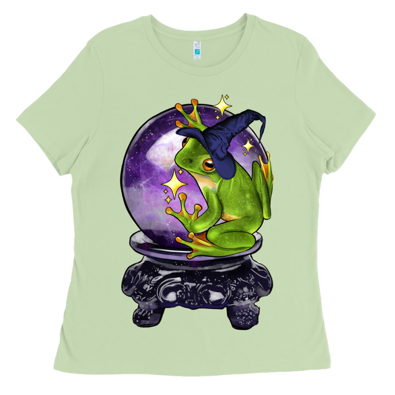 Halloween Frog With Crystal Ball Ladies Tee by LillyAllenDesigns | Teevron