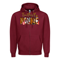 Burgundy football NONNiE Zipper Hoodie - CowhideDigitalArt