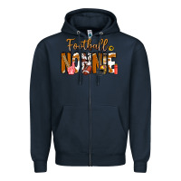 Navy football NONNiE Zipper Hoodie - CowhideDigitalArt