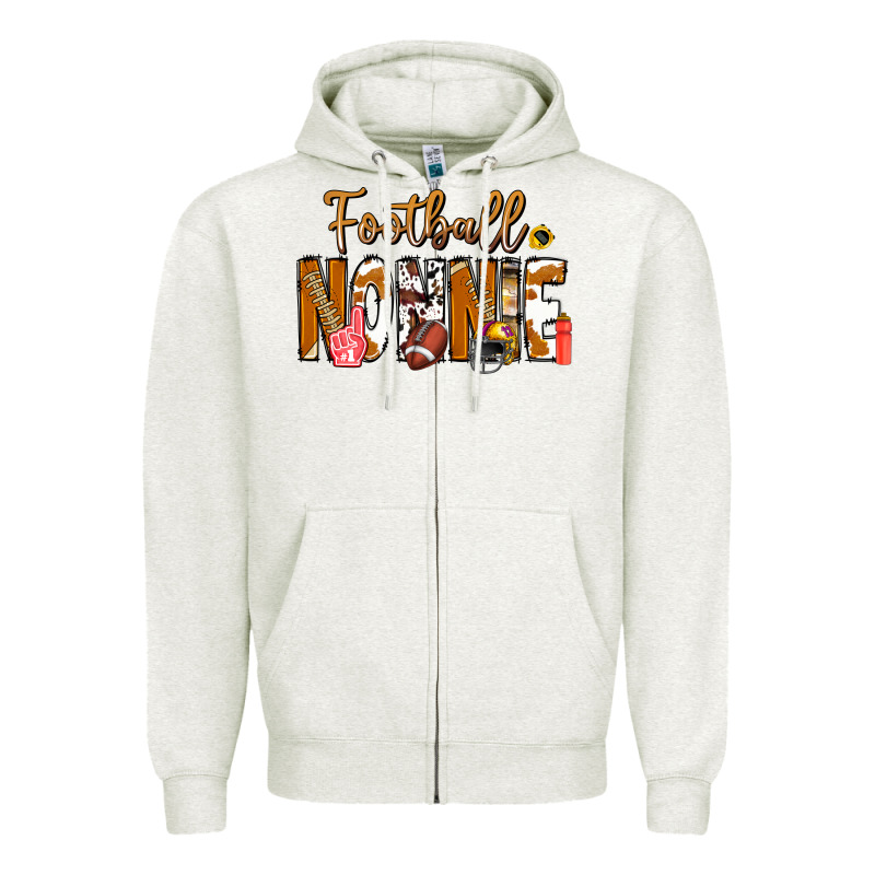 Football Nonnie Zipper Hoodie by CowhideDigitalArt | Teevron