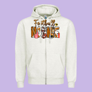Football Nonnie Zipper Hoodie Designed By Cowhidedigitalart