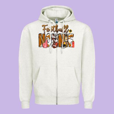 Football Nonnie Zipper Hoodie Designed By Cowhidedigitalart