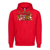 Red football NONNiE Zipper Hoodie - CowhideDigitalArt