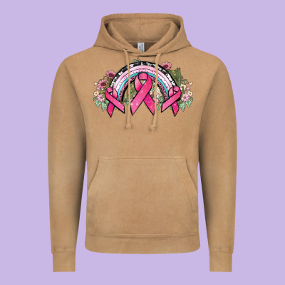 Cancer Ribbon Rainbow Cancer Awareness Vintage Hoodie Designed By Howdyjamesfarm