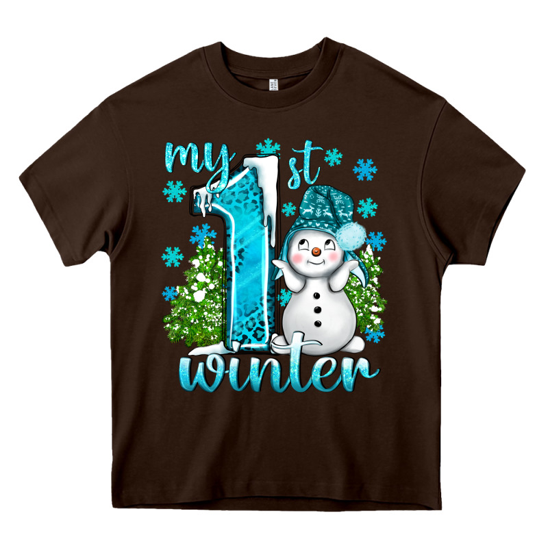 My 1 St Winter With Cute Snowman Heavy Core Tee by BundleAndBundleShop | Teevron