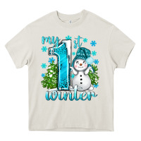 Cream My 1 St Winter With Cute Snowman Heavy Core Tee - BundleAndBundleShop