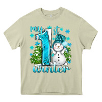Mossy My 1 St Winter With Cute Snowman Heavy Core Tee - BundleAndBundleShop