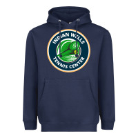 Navy indian wells tennis center Heavyweight Hoodie - lanVoArt