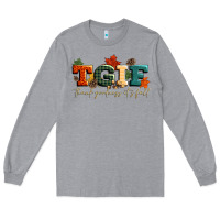 Heather Grey tgif thank goodness its fall Long Sleeve Tee - CowGirlArtShop