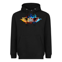 Black se bikes bmx bicycle on fire sport blue red Heavyweight Hoodie - lanVoArt