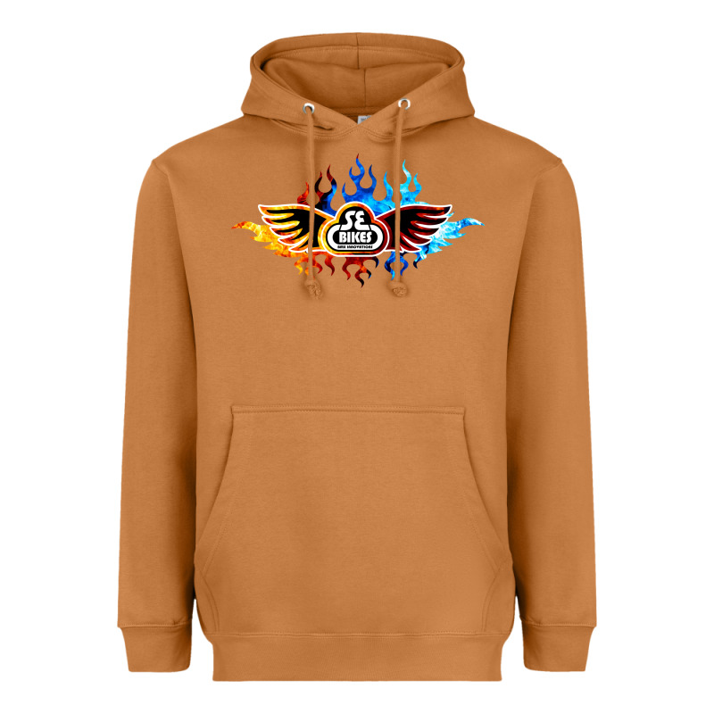 Se Bikes Bmx Bicycle On Fire Sport Blue Red Heavyweight Hoodie by lanVoArt | Teevron
