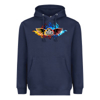 Navy se bikes bmx bicycle on fire sport blue red Heavyweight Hoodie - lanVoArt