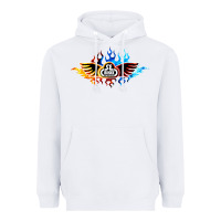 White se bikes bmx bicycle on fire sport blue red Heavyweight Hoodie - lanVoArt