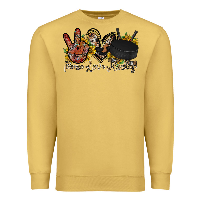 Peace Love Hockey Premium Sweatshirt by RacoonDesign | Teevron
