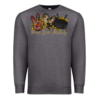 Charcoal Heather peace love hockey Premium Sweatshirt - RacoonDesign