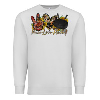 Dove Grey peace love hockey Premium Sweatshirt - RacoonDesign