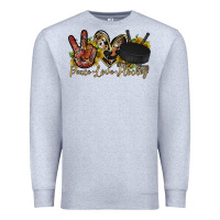 Heather Grey peace love hockey Premium Sweatshirt - RacoonDesign