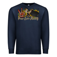 Navy peace love hockey Premium Sweatshirt - RacoonDesign