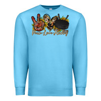 Ocean Blue peace love hockey Premium Sweatshirt - RacoonDesign