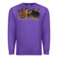 Purple peace love hockey Premium Sweatshirt - RacoonDesign