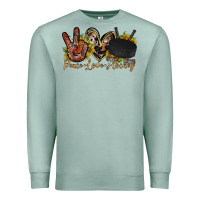 Seafoam peace love hockey Premium Sweatshirt - RacoonDesign