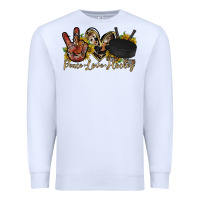 White peace love hockey Premium Sweatshirt - RacoonDesign