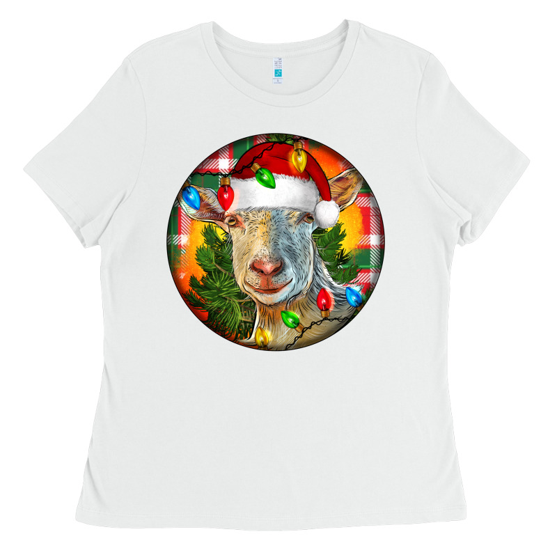 Saanen Goat Christmas Ladies Tee by LillyAllenDesigns | Teevron