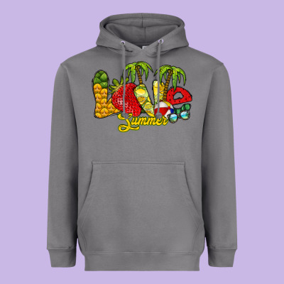 Love Summer Heavyweight Hoodie Designed By Racoondesign