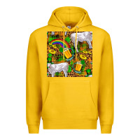 Lemon St. Patricks Cow With Rainbow And Beer Seamless Premium Hoodie - FaDigitalArtStudio
