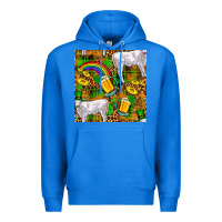 St. Patricks Cow With Rainbow And Beer Seamless Premium Hoodie | Teevron