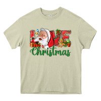 Mossy Love Christmas With Santa Heavy Core Tee - BundleAndBundleShop