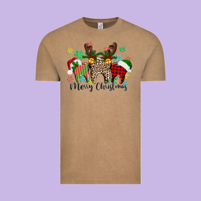 Merry Christmas Tooth Vintage Tee Designed By Texasbilliewilder
