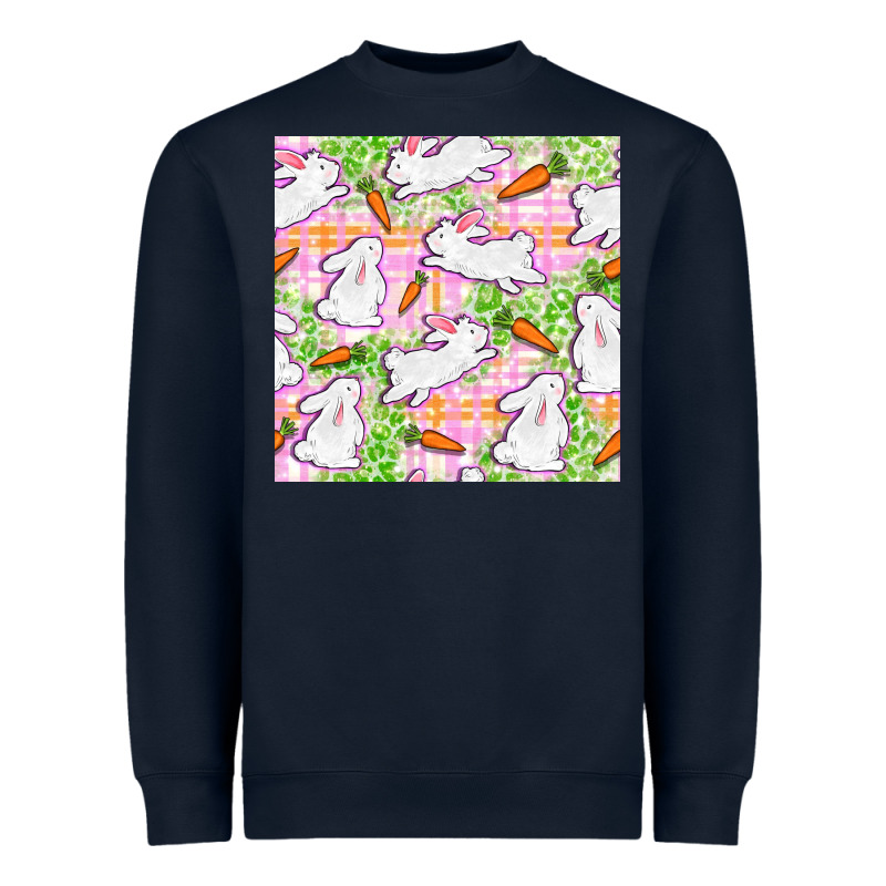 Easter Bunnies With Carrots Seamless Pattern Heavyweight Sweatshirt by BundleAndBundleShop | Teevron