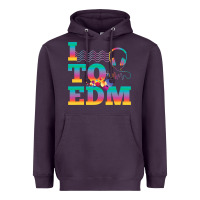 Plum i listen to edm rainbow letters dj music gift Heavyweight Hoodie - lanVoArt
