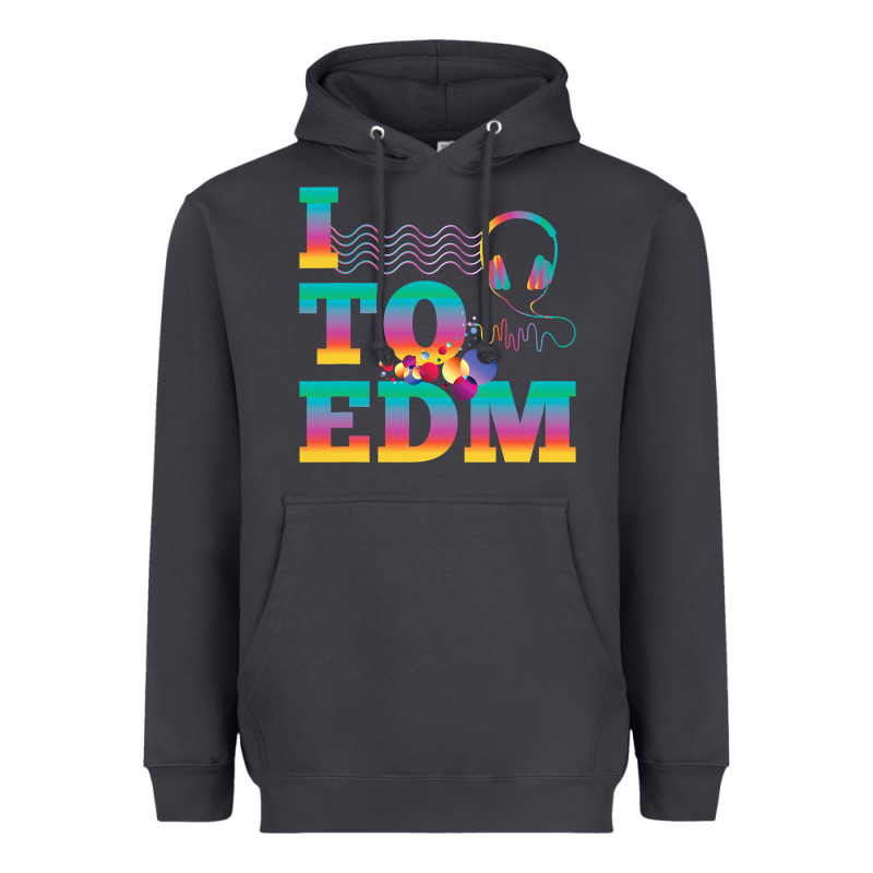 I Listen To Edm Rainbow Letters Dj Music Gift Heavyweight Hoodie by lanVoArt | Teevron