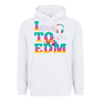 White i listen to edm rainbow letters dj music gift Heavyweight Hoodie - lanVoArt