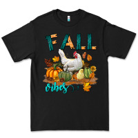 Black Fall Vibes Chicken Premium Tee - LillyAllenDesigns