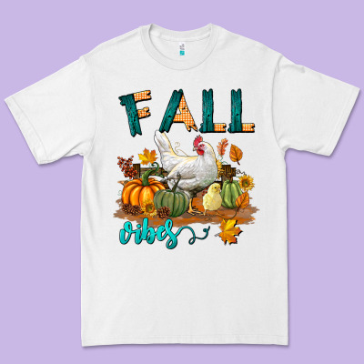 Fall Vibes Chicken Premium Tee Designed By Lillyallendesigns