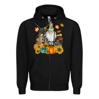 Black Happy Fall Zipper Hoodie - CowhideDigitalArt