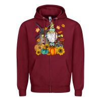 Burgundy Happy Fall Zipper Hoodie - CowhideDigitalArt