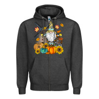 Charcoal Heather Happy Fall Zipper Hoodie - CowhideDigitalArt