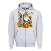 Heather Grey Happy Fall Zipper Hoodie - CowhideDigitalArt