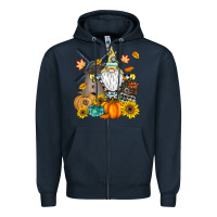 Navy Happy Fall Zipper Hoodie - CowhideDigitalArt