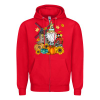 Red Happy Fall Zipper Hoodie - CowhideDigitalArt