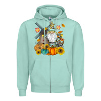 Seafoam Happy Fall Zipper Hoodie - CowhideDigitalArt